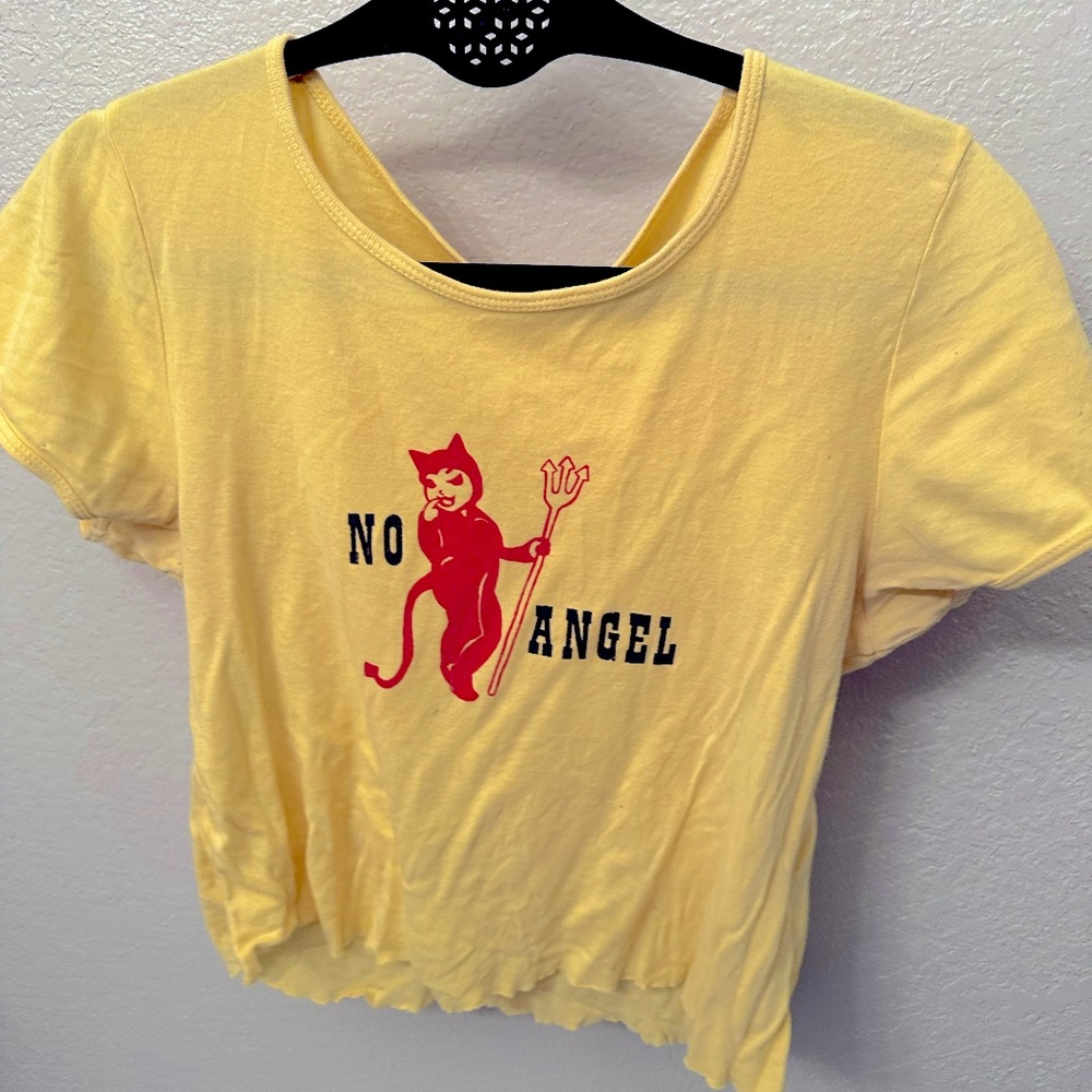 Urban Outfitters Yellow Graphic Baby Tee